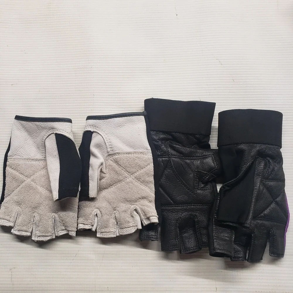 Harbinger Bally Total Fitness Weightlifting Gloves Women Large Black Purple 2 Pr